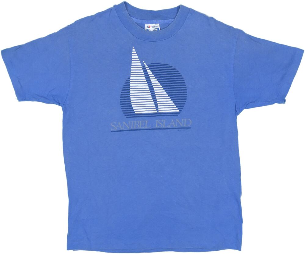 80s Vintage Sanibel Island Tourist Yacht Sailing Tee M